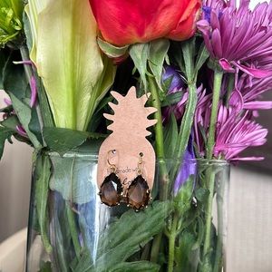 Handmade Smokey gray/brown teardrop rhinestone earrings